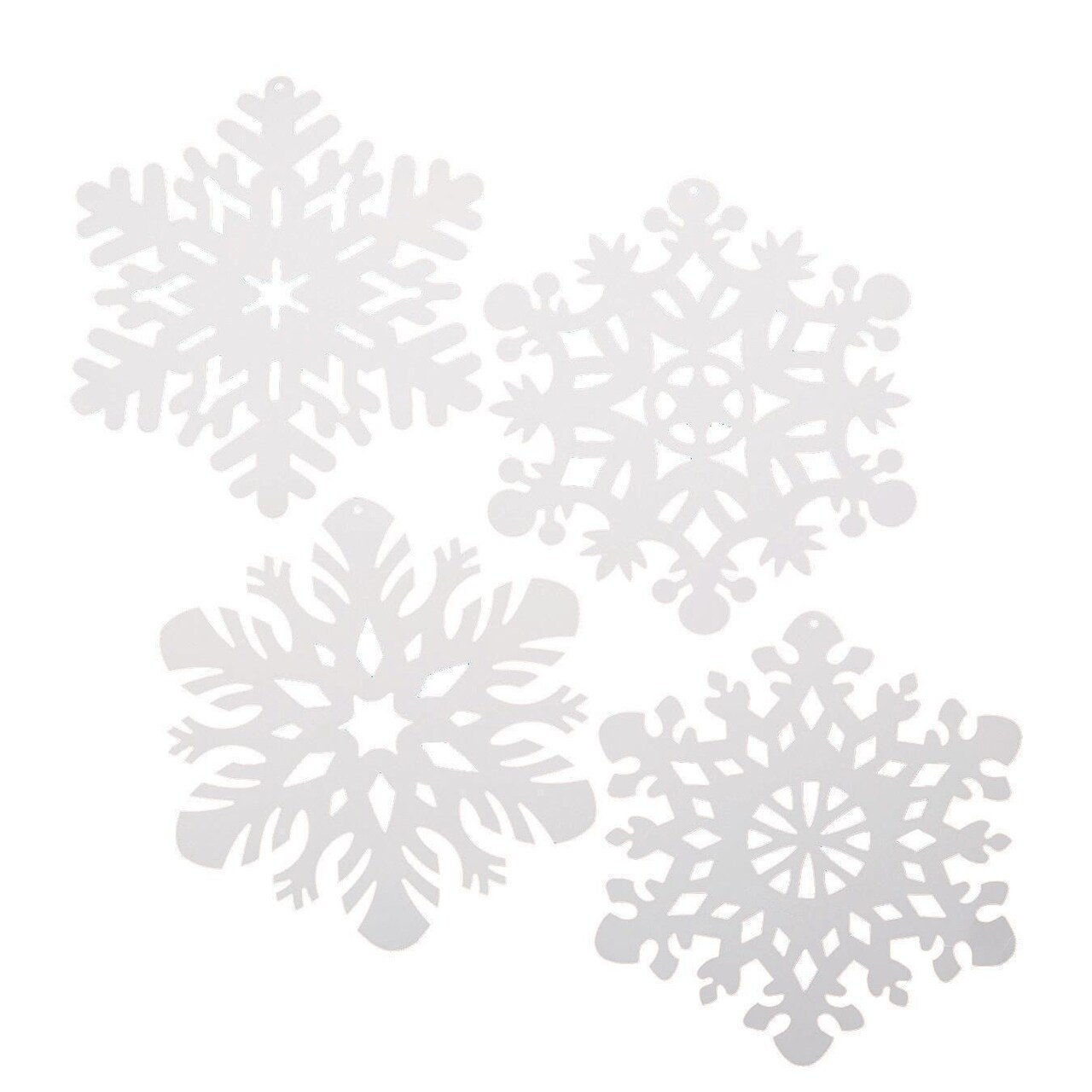 White Snowflake Cut Outs, 14-2/5" Beautifully Cut for Hanging Decorations (Pack of 24)